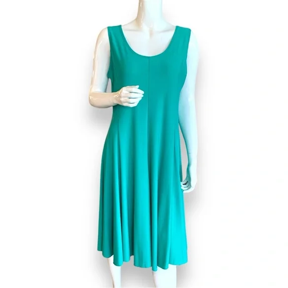 green emerald velvet dress Sail to Sable Tropical Block Print Long Sleeve Tunic Flare Dress Tropical Block Print / L / F25229 main image 1